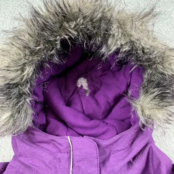 Columbia Nordic Strider Coat Girls Large Purple Omni-Heat Faux Fur Hooded - Picture 8 of 16